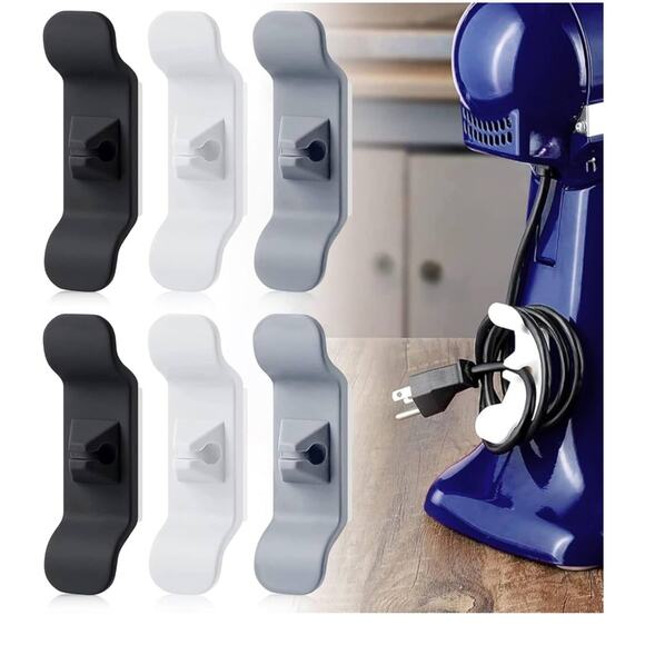 6 Pack Cord Organizer for Kitchen Appliances, Adhesive Cord Holder - Picture 1 of 4